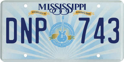 MS license plate DNP743