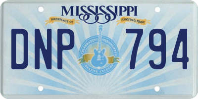 MS license plate DNP794
