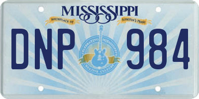 MS license plate DNP984