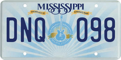 MS license plate DNQ098