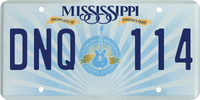 MS license plate DNQ114