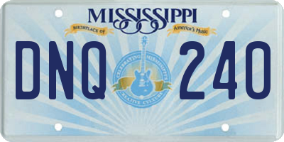 MS license plate DNQ240