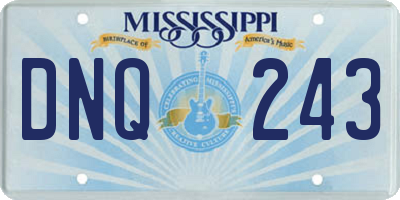 MS license plate DNQ243