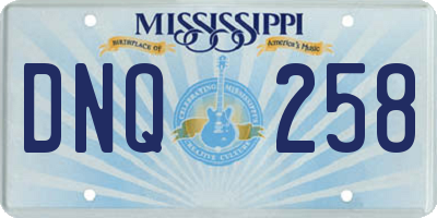 MS license plate DNQ258