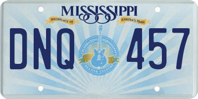 MS license plate DNQ457