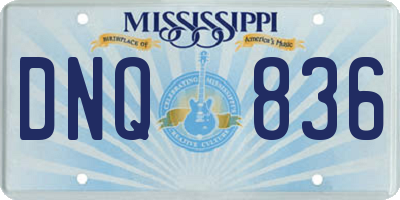MS license plate DNQ836