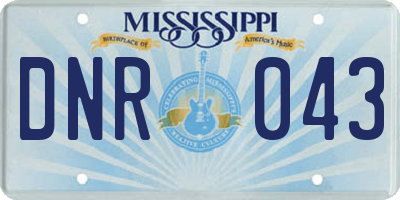 MS license plate DNR043