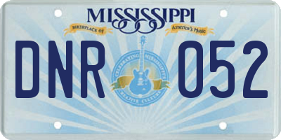 MS license plate DNR052
