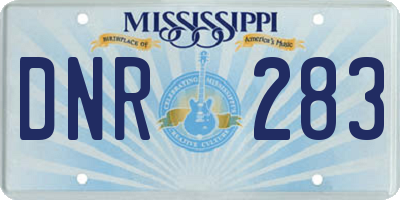 MS license plate DNR283