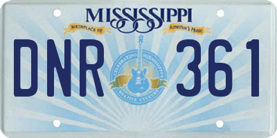 MS license plate DNR361