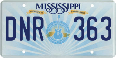 MS license plate DNR363
