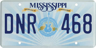 MS license plate DNR468