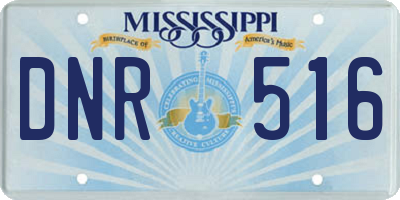 MS license plate DNR516