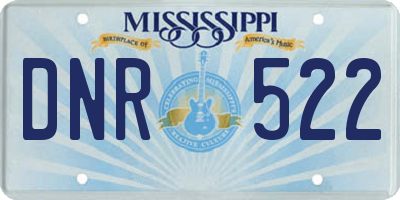 MS license plate DNR522
