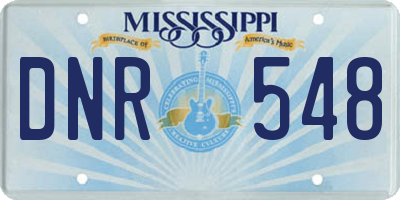 MS license plate DNR548