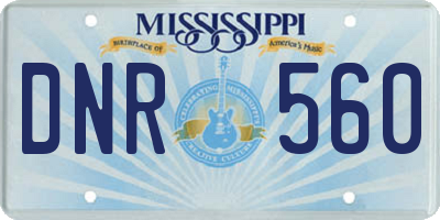 MS license plate DNR560