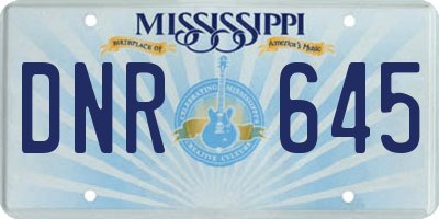 MS license plate DNR645