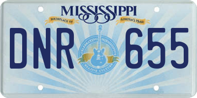 MS license plate DNR655
