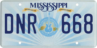 MS license plate DNR668