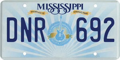 MS license plate DNR692