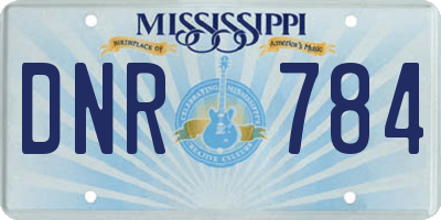 MS license plate DNR784