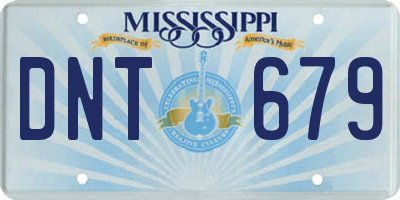 MS license plate DNT679