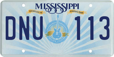 MS license plate DNU113