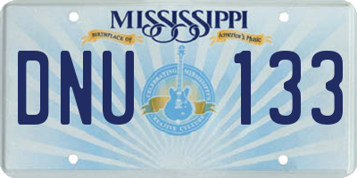 MS license plate DNU133