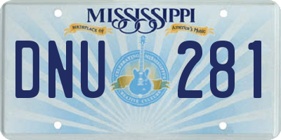MS license plate DNU281