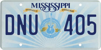 MS license plate DNU405