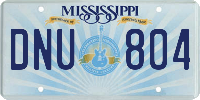 MS license plate DNU804