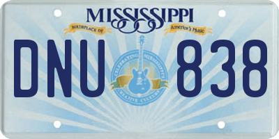 MS license plate DNU838
