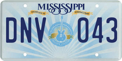 MS license plate DNV043