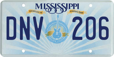 MS license plate DNV206
