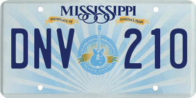 MS license plate DNV210