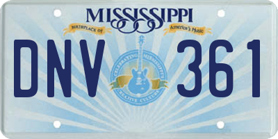 MS license plate DNV361