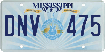 MS license plate DNV475