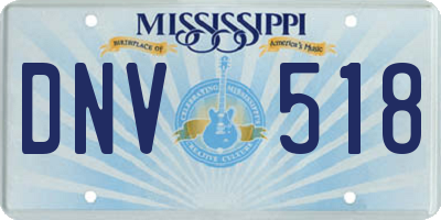 MS license plate DNV518