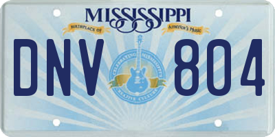 MS license plate DNV804