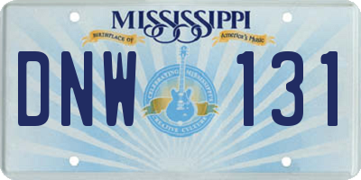 MS license plate DNW131