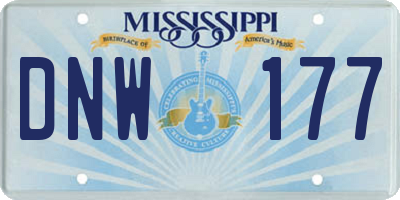 MS license plate DNW177