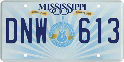 MS license plate DNW613
