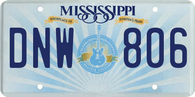 MS license plate DNW806