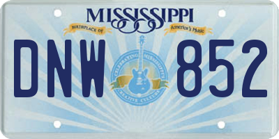 MS license plate DNW852