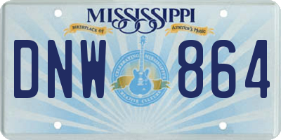 MS license plate DNW864