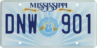 MS license plate DNW901