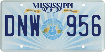 MS license plate DNW956