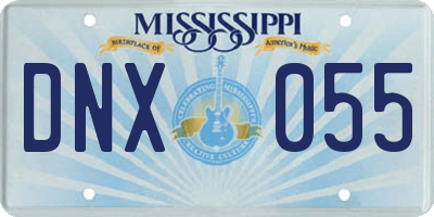 MS license plate DNX055