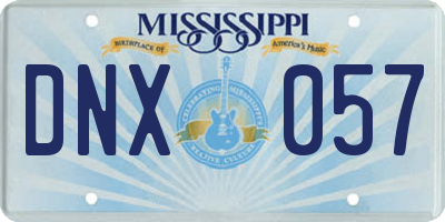 MS license plate DNX057