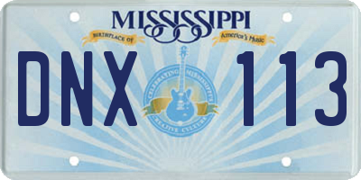 MS license plate DNX113